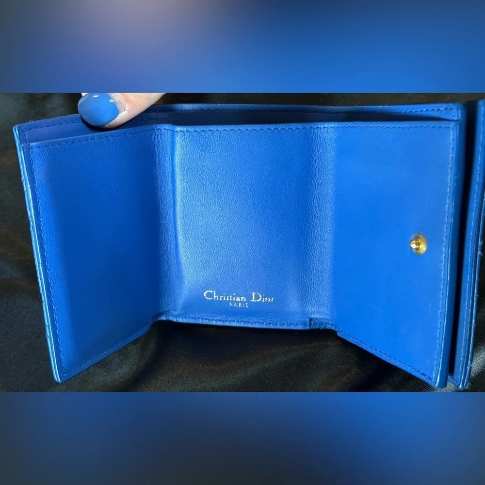 Christian Dior Caro blue wallet